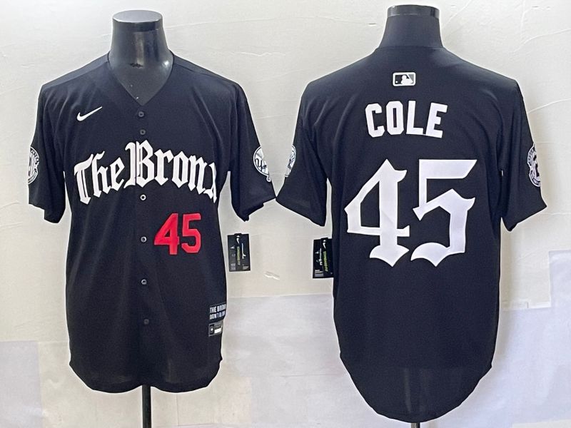 Men 2025 New York Yankees #45 Cole Black Five generations Joint Name Nike MLB Jersey style 2->new york yankees->MLB Jersey